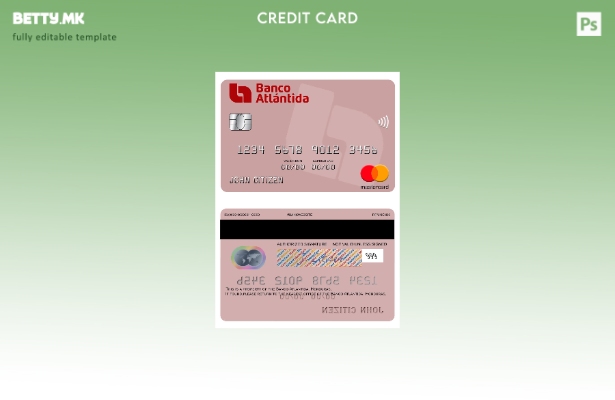 Модерен стил шаблон за мастер картички на Honduras Banco Atlantida